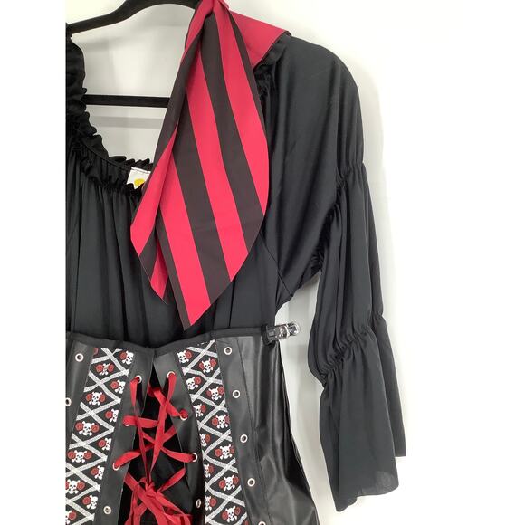 California Costumes Womens Plus 3X Black Red Pirate Wench Dress Halloween K30-16 - Picture 5 of 8